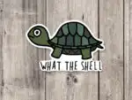 What the Shell Turtle Sticker – Cute Water Bottle Decal