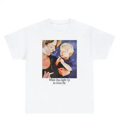 When You Light Up, So Does He – Soft Cotton Graphic Tee