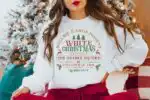 White Christmas Sweatshirt – Cozy Vermont Pine Tree Design