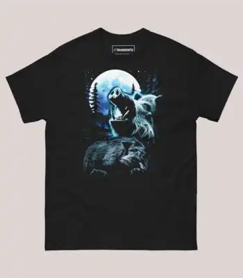 Wild Boar Howling At The Moon Shirt – Unisex Cotton Graphic Tee