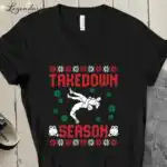 Wrestling Takedown Season Ugly Sweater Tee – Holiday Cheer Shirt