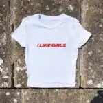 Y2K Baby Tee, I Like Women | 3D Puff Lesbian Graphic Shirt