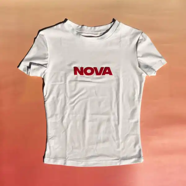 Y2K Baby Tee - Nova Astrology Top with 3D Puff Design