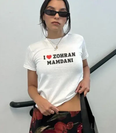 Y2K I Love Zo.hran Mamdani Tee – Trendy Feminist Crop Top