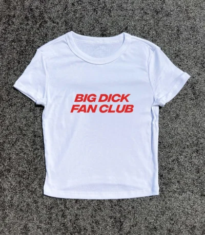 Y2K Rude Baby Fitted Tee – 3D Puff Print Casual Top
