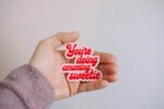 You're Doing Amazing, Sweetie Retro Sticker – Cute Pink & Red Design