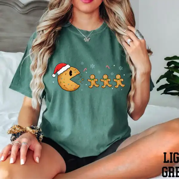 Cookie Pac Man Christmas Shirt – Cute Holiday Baker Tee