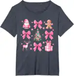 Cute Coquette Bow Pink Christmas Tee – Festive Holiday Shirt