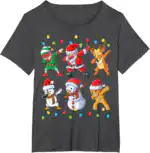 Dabbing Santa Elf Friends T-Shirt – Funny Christmas Dance Tee