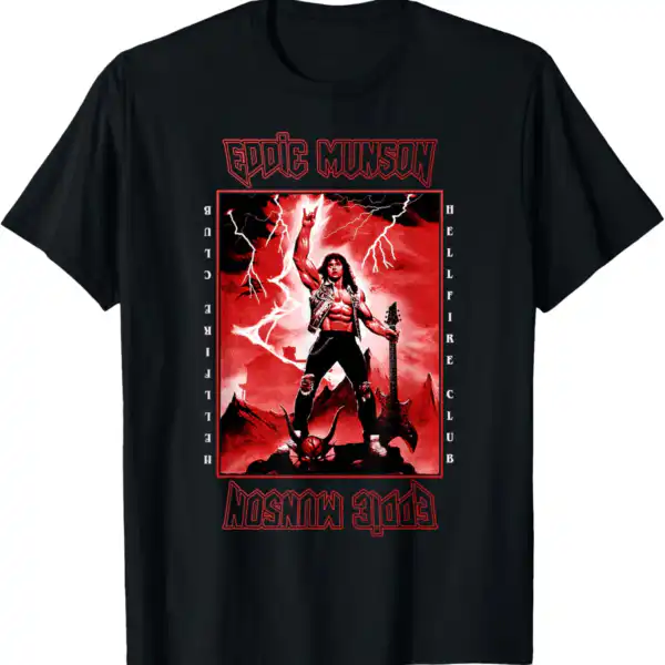 Eddie Munson Lightning Guitar Tee – Official Stranger Things Shirt