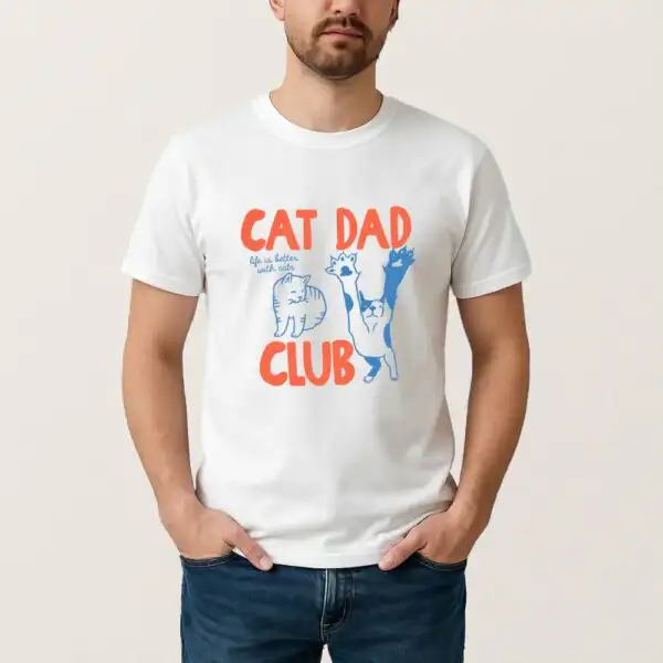 Funny Cat Dad Club Shirt – Soft Tee for Cat Lovers 2025