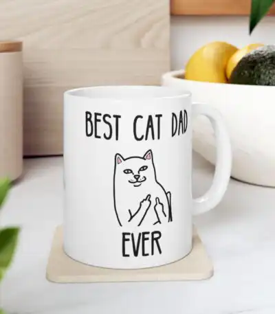 Funny Cat Dad Mug – Colorful Gift for Cat Lovers, 11oz