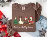 Just a Jolly Goose Christmas Long Sleeve Shirt – Fun Holiday Top
