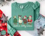 Just a Jolly Goose Christmas Long Sleeve Shirt – Fun Holiday Top