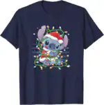 Lilo & Stitch Christmas Lights T-Shirt – Fun Holiday Graphic Tee