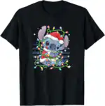 Lilo & Stitch Christmas Lights T-Shirt – Fun Holiday Graphic Tee