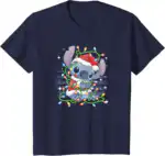 Lilo & Stitch Christmas Lights T-Shirt – Fun Holiday Graphic Tee