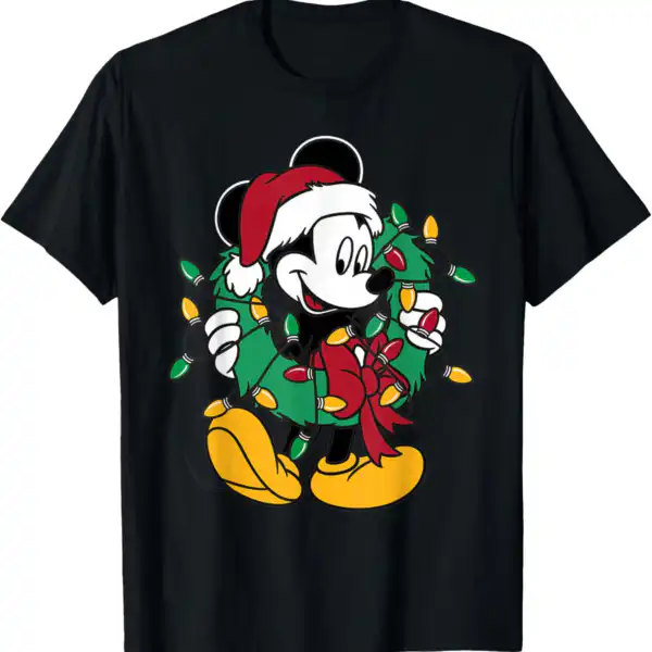 Mickey Mouse Christmas Lights Tee – Fun Holiday Graphic Shirt