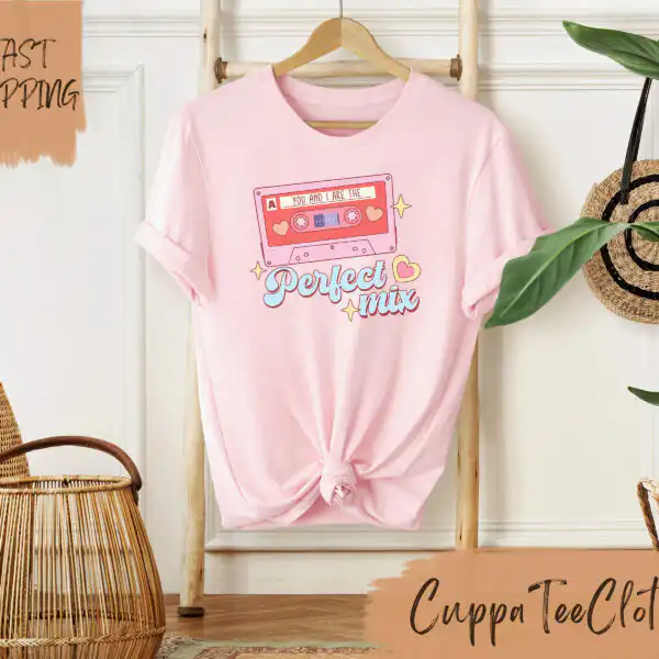 Perfect Mix Shirt – Vintage 90s Cassette Tee for Couples