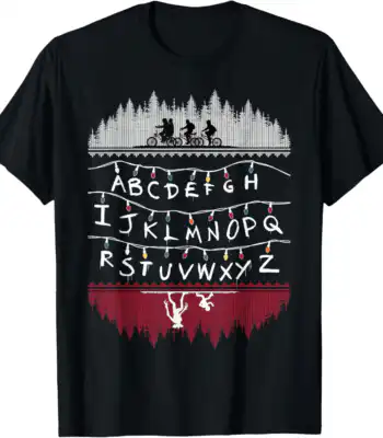 Stranger Things Alphabet Lights Tee – Lightweight Classic Fit Shirt