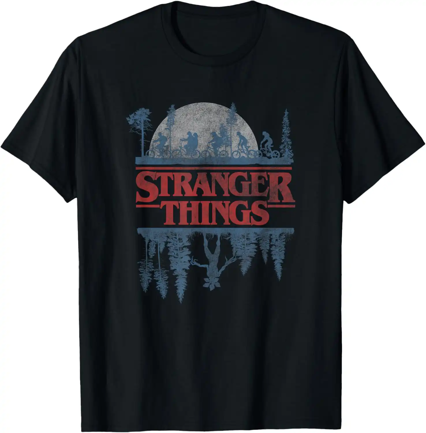 Stranger Things Blue Gradient Logo Tee – Retro Classic Fit Shirt Stranger Things Blue Gradient Logo Tee – Retro Classic Fit Shirt