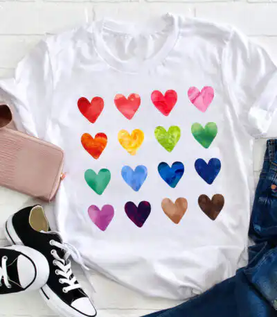 Colorful Love Teacher T-Shirt – Stylish & Comfortable Tee