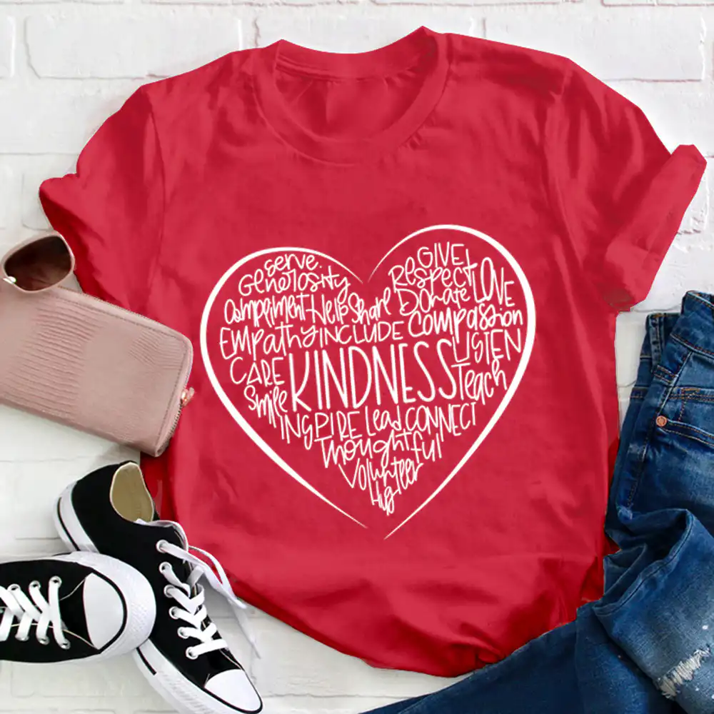 Kindness Teach Smile Teacher Tee – Comfortable Style for Educators Kindness Teach Smile Teacher Tee – Comfortable Style for Educators