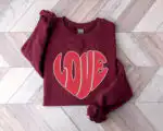 Love Heart Valentine Sweatshirt – Cute Women's Valentine's Top
