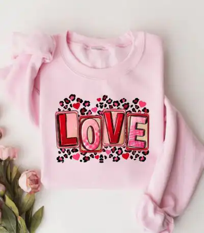 Love Heart Valentine Sweatshirt – Cute Women's Valentine's Top