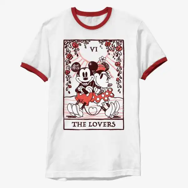 Mickey & Minnie Mouse Lovers Ringer T-Shirt – Cute Couple Tee