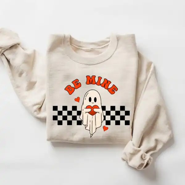 Valentine's Ghost Sweatshirt – Cute Spooky Gift for Her
