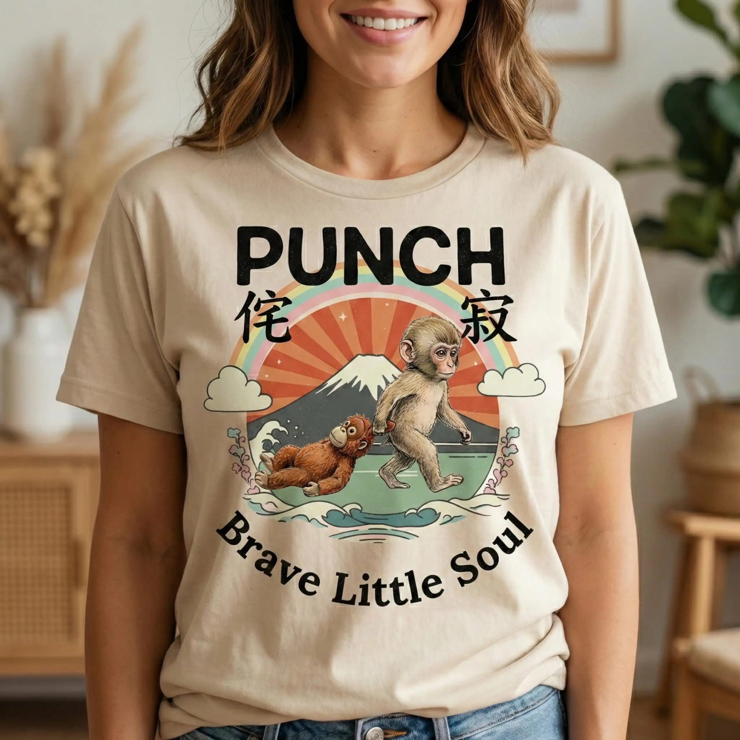 Baby Monkey Punch T-Shirt – Cute Macaque & Orangutan Story Tee Baby Monkey Punch T-Shirt – Cute Macaque & Orangutan Story Tee