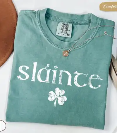 Comfort Colors Retro Slainte Shirt – Cute St. Patrick's Day Tee