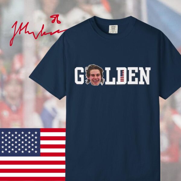 Jack Hughes Golden Goal 2026 Hockey T-Shirt – Soft Cotton Tee
