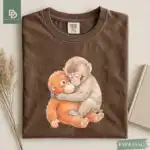Monkey Punch Graphic Tee – Cute Cozy Mom Shirt for Animal Lovers