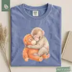 Monkey Punch Graphic Tee – Cute Cozy Mom Shirt for Animal Lovers