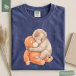 Monkey Punch Graphic Tee – Cute Cozy Mom Shirt for Animal Lovers