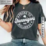 Prone To Shenanigans Shamrock Shirt – Funny St. Patrick's Day Tee