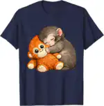 Punch The Monkey Cuddling Plush Toy Tee – Fun Meme Shirt