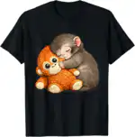 Punch The Monkey Cuddling Plush Toy Tee – Fun Meme Shirt