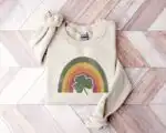 Retro Lucky Shamrock Rainbow Sweatshirt – St. Patrick's Day Tee