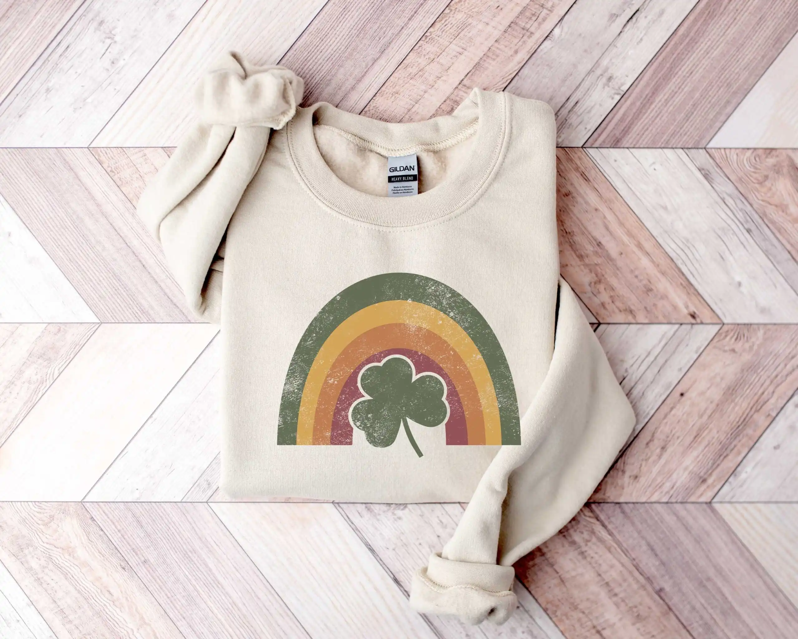 Retro Lucky Shamrock Rainbow Sweatshirt – St. Patrick's Day Tee Retro Lucky Shamrock Rainbow Sweatshirt – St. Patrick's Day Tee