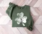 Retro Shamrock Sweatshirt – Cute St. Patrick's Day Top for Women