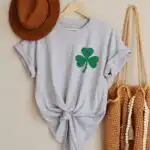 Shamrock T-Shirt for Women – Lucky Green Glitter Clover Tee