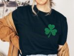 Shamrock T-Shirt for Women – Lucky Green Glitter Clover Tee