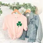 Shamrock T-Shirt for Women – Lucky Green Glitter Clover Tee
