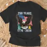 250 Years American 250th Anniversary USA Flag Graphic Tee