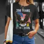 250 Years American 250th Anniversary USA Flag Graphic Tee