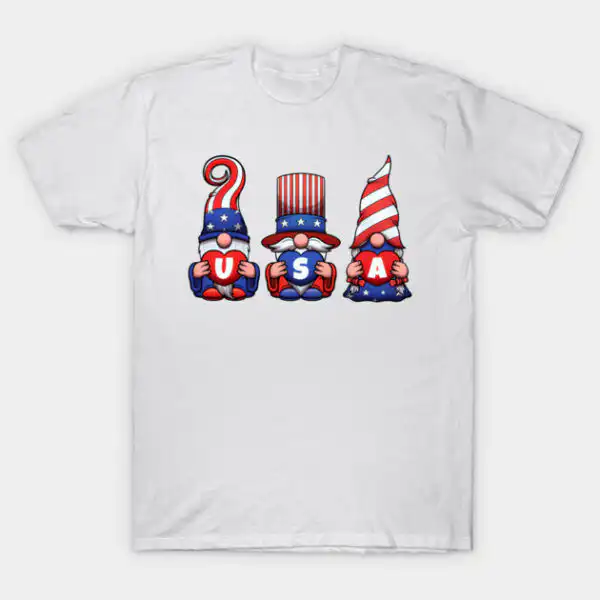 4th of July USA Gnomes T-Shirt - Cute Gnome Graphic Tee