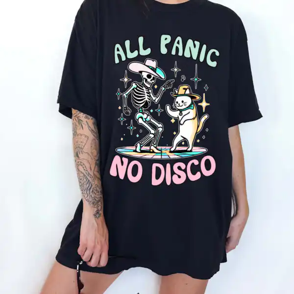 All Panic No Disco Tee - Cozy Unisex 100% Cotton Tee